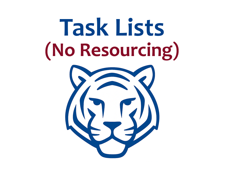 Task List & To Do List (No Resourcing)