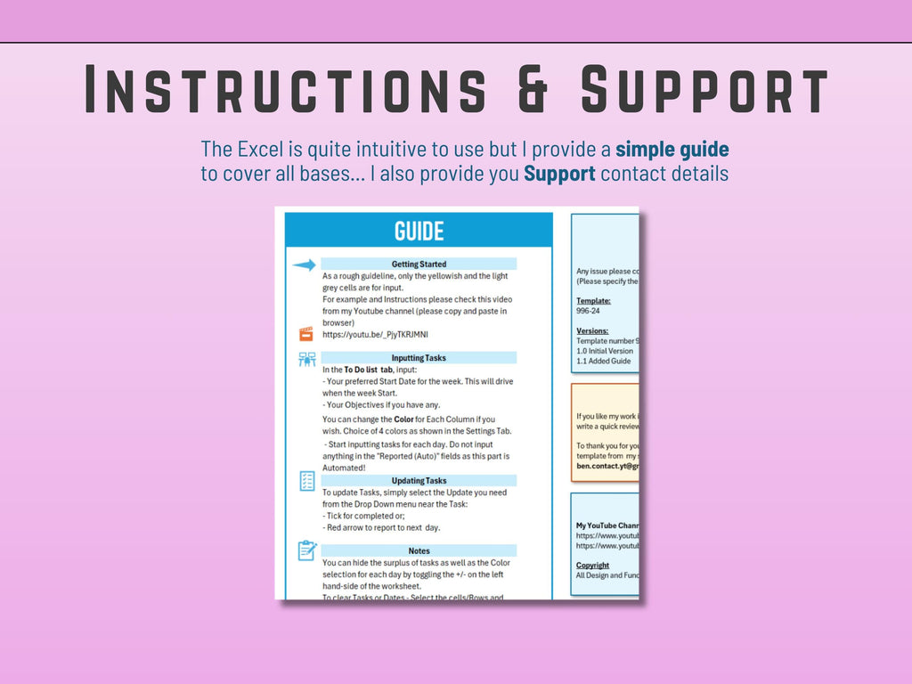 Weekly To-Do List with Automated Backlog in Excel | Planner | Weekly Planner Template | Color Coded Digital Product