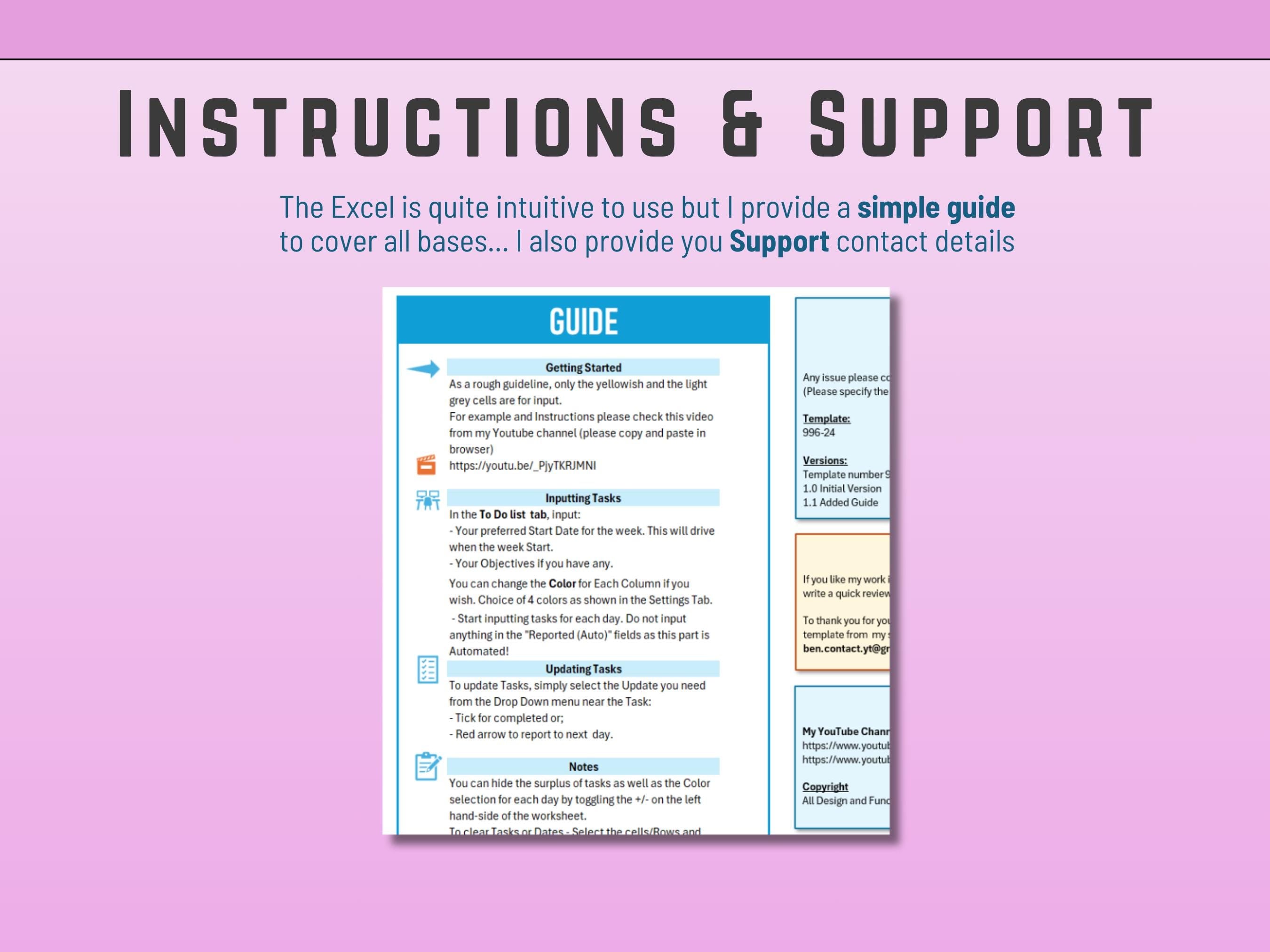 Weekly To-Do List with Automated Backlog in Excel | Planner | Weekly Planner Template | Color Coded Digital Product