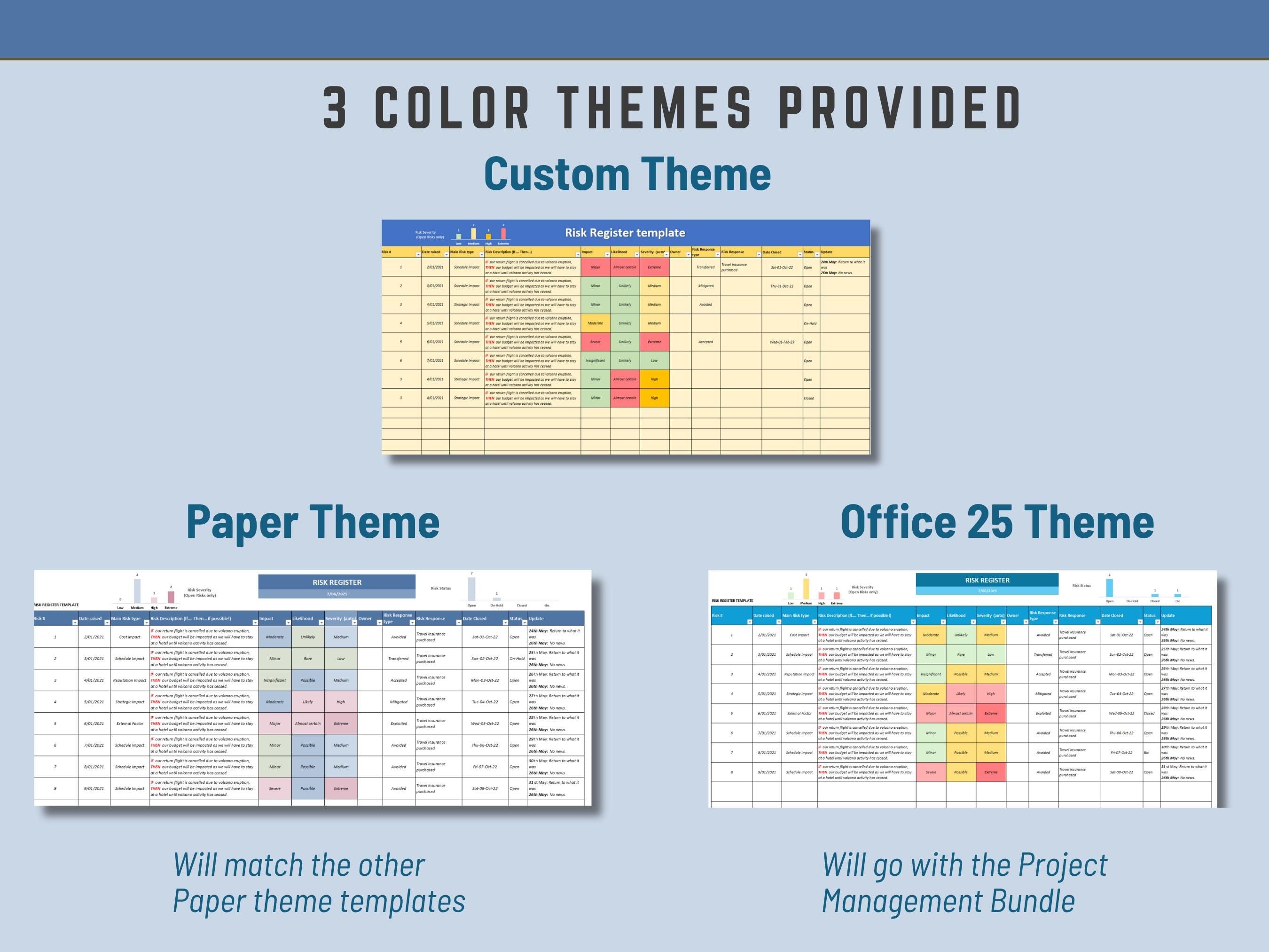 Excel Risk Register Template: Project Management Tool (Instant Download)