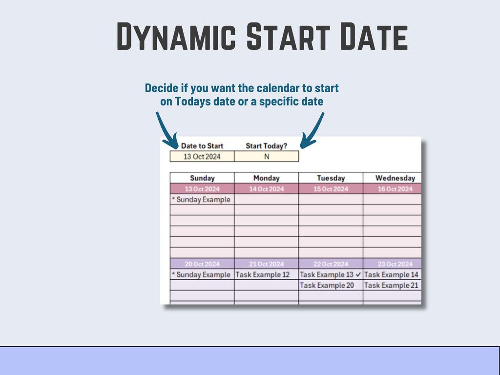 Excel Calendar Based Task List, Task Management Automated, Download Template, Task Tracker and To-Do List, Productivity and Project Mgt