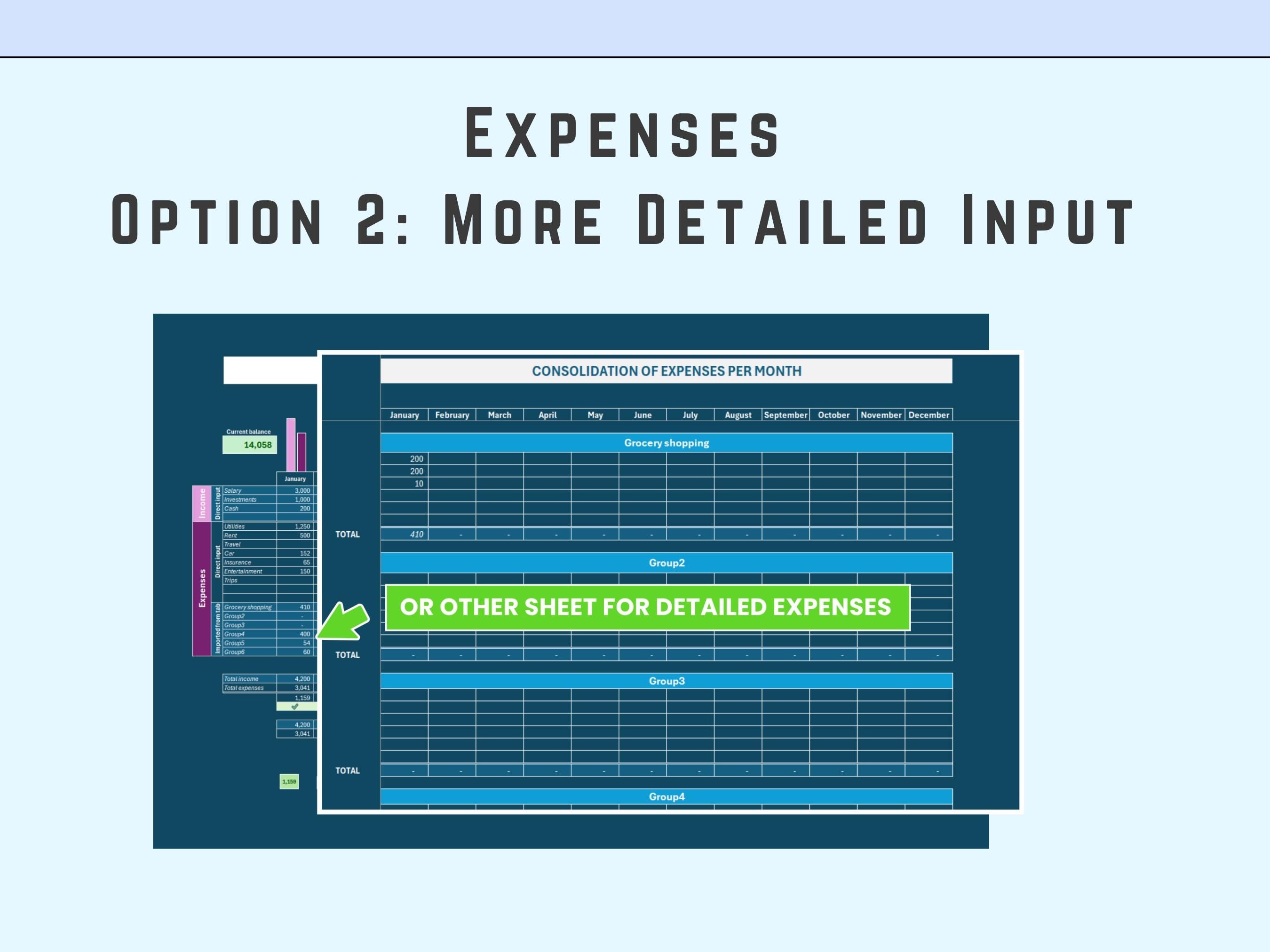 Excel Personal Finances 12 months | Income and Expenses | Summary Charts | Digital Download