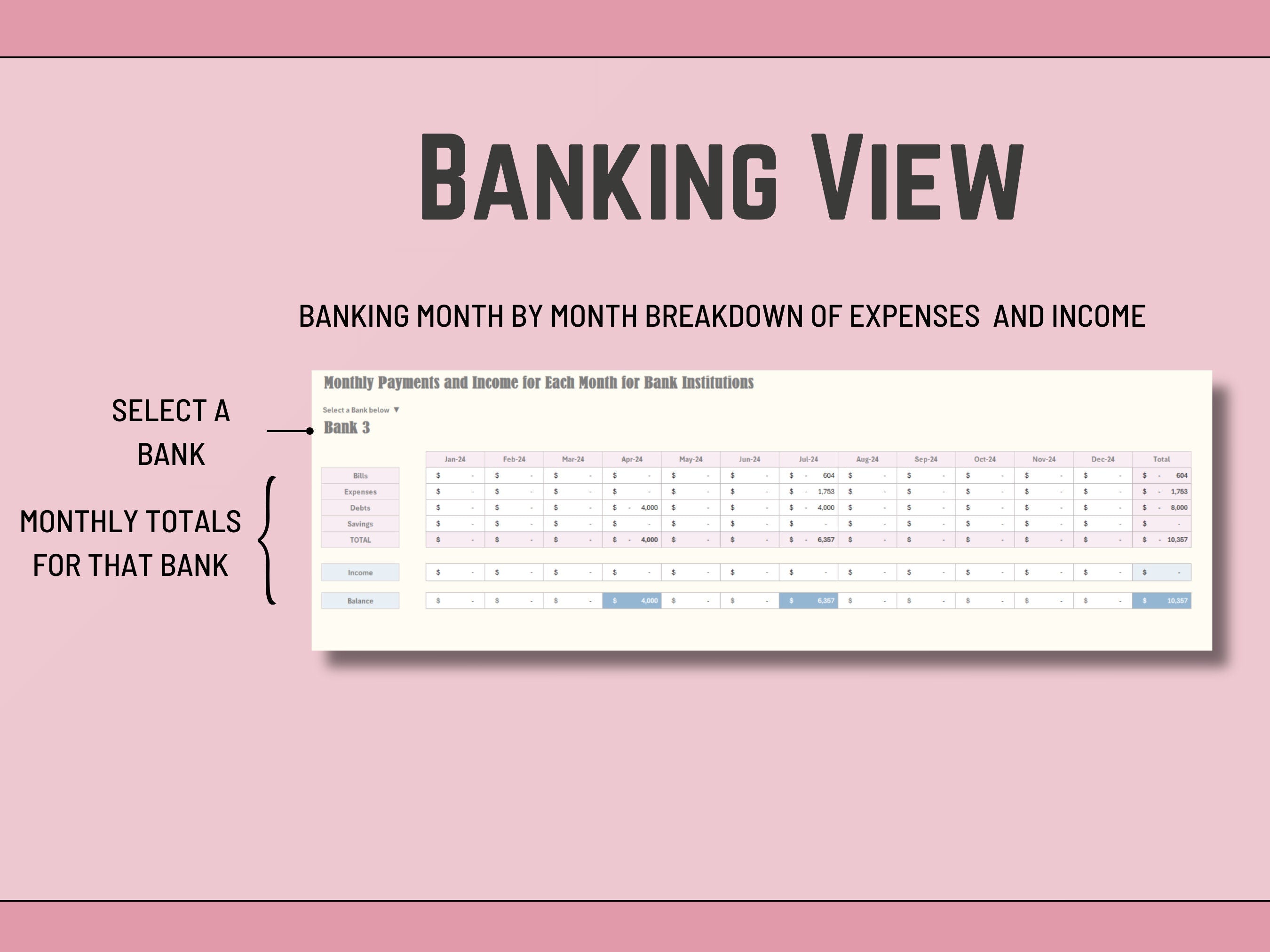 Excel Budget Planner: Monthly/Yearly Expense Tracker (Instant Download)