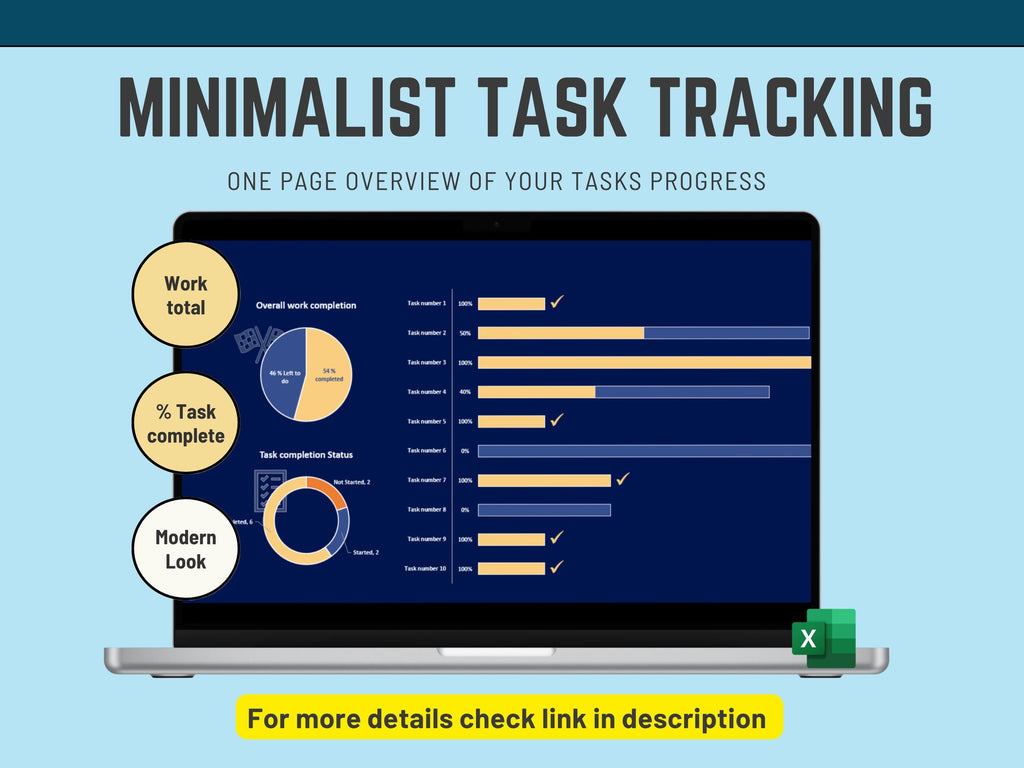 Excel Task List Template Bundle, Project Management Templates, Productivity Planner Task Tracker, Small Business organizer, Instant Download
