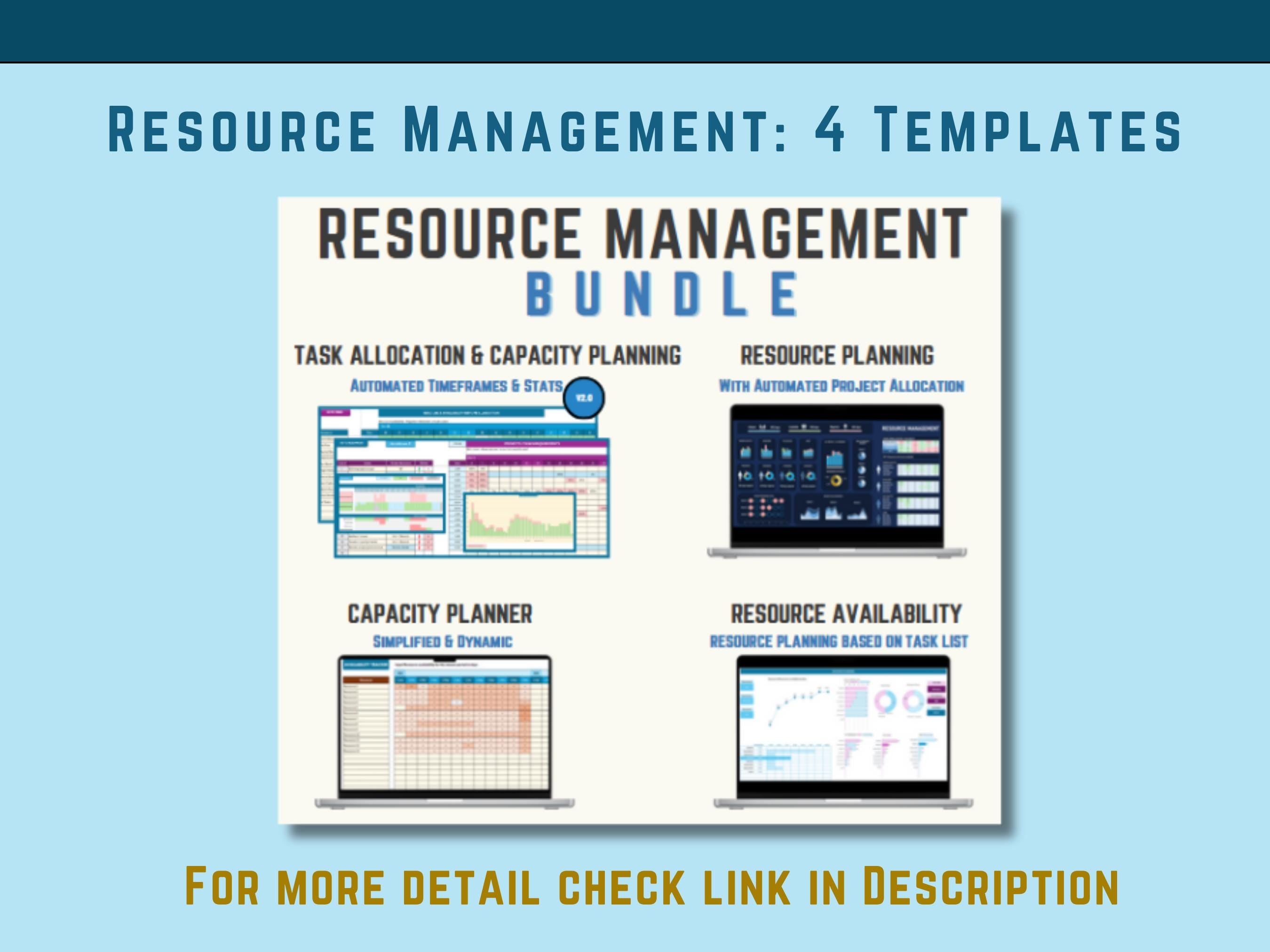 Project Management, Resource Management, Habit Tracker Pro Excel Bundle all in one. Instant Download Template