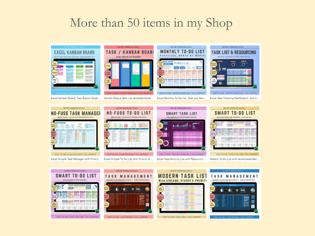 Excel Habit Tracker Template Bundle: Daily & 12-Month Goal Planner (Instant Download