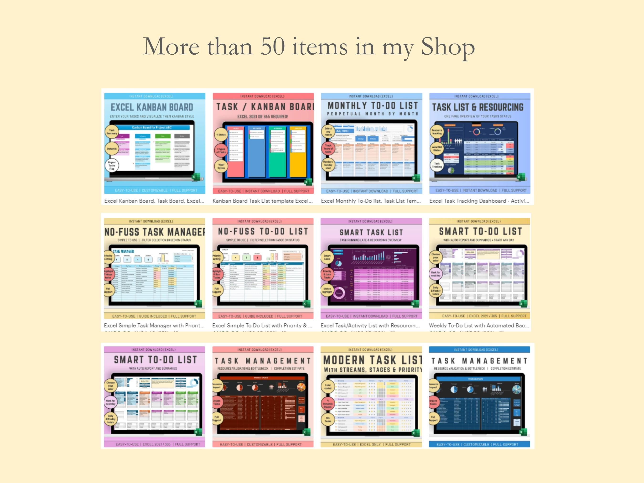 Excel Habit Tracker Template Bundle: Daily & 12-Month Goal Planner (Instant Download