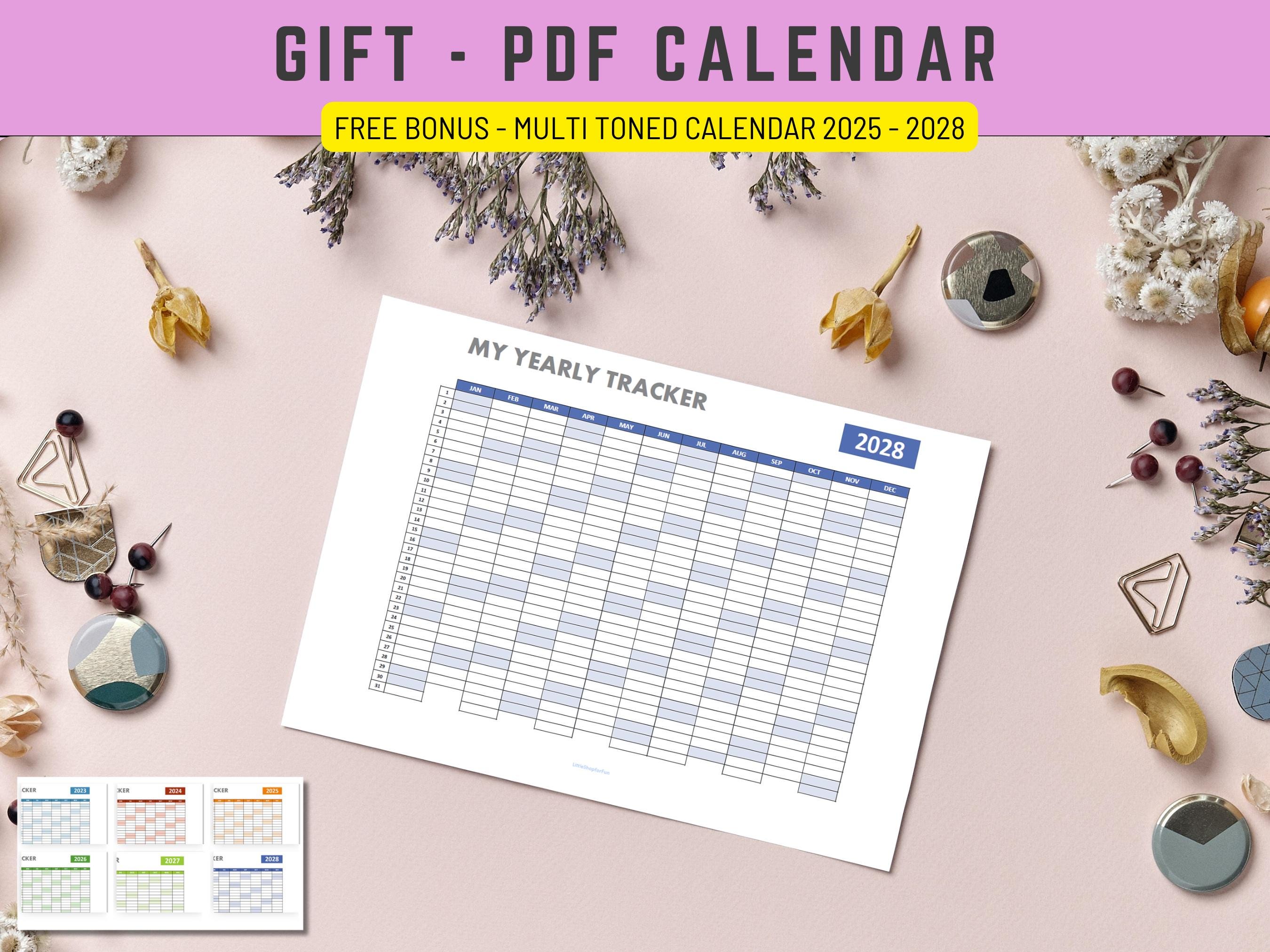 Digital 12 Monthly Planner & Goal Tracker, Excel Template Spreadsheet, Annual Planning System, Customizable Calendar, Instant Download 2025+