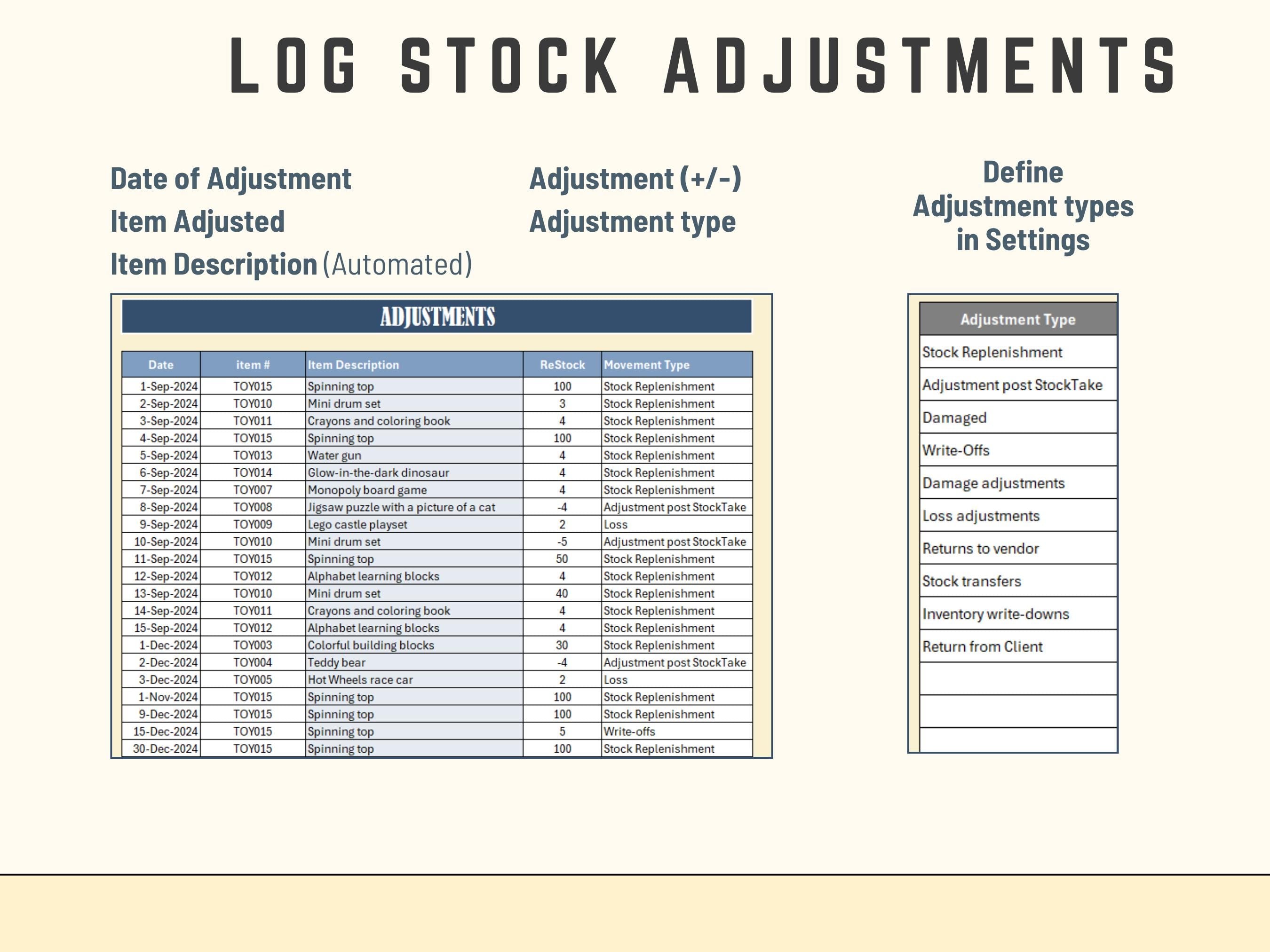 Inventory Tracker Spreadsheet: Small Business Stock Management (Excel)