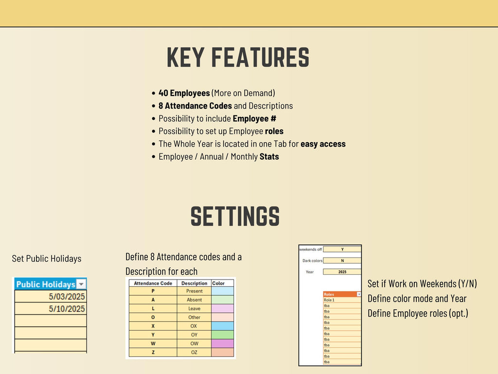 Excel Attendance Tracker v2: Automated & Customizable (Digital Download); Attendance Sheet and Resource Management, Leave Resource Planner
