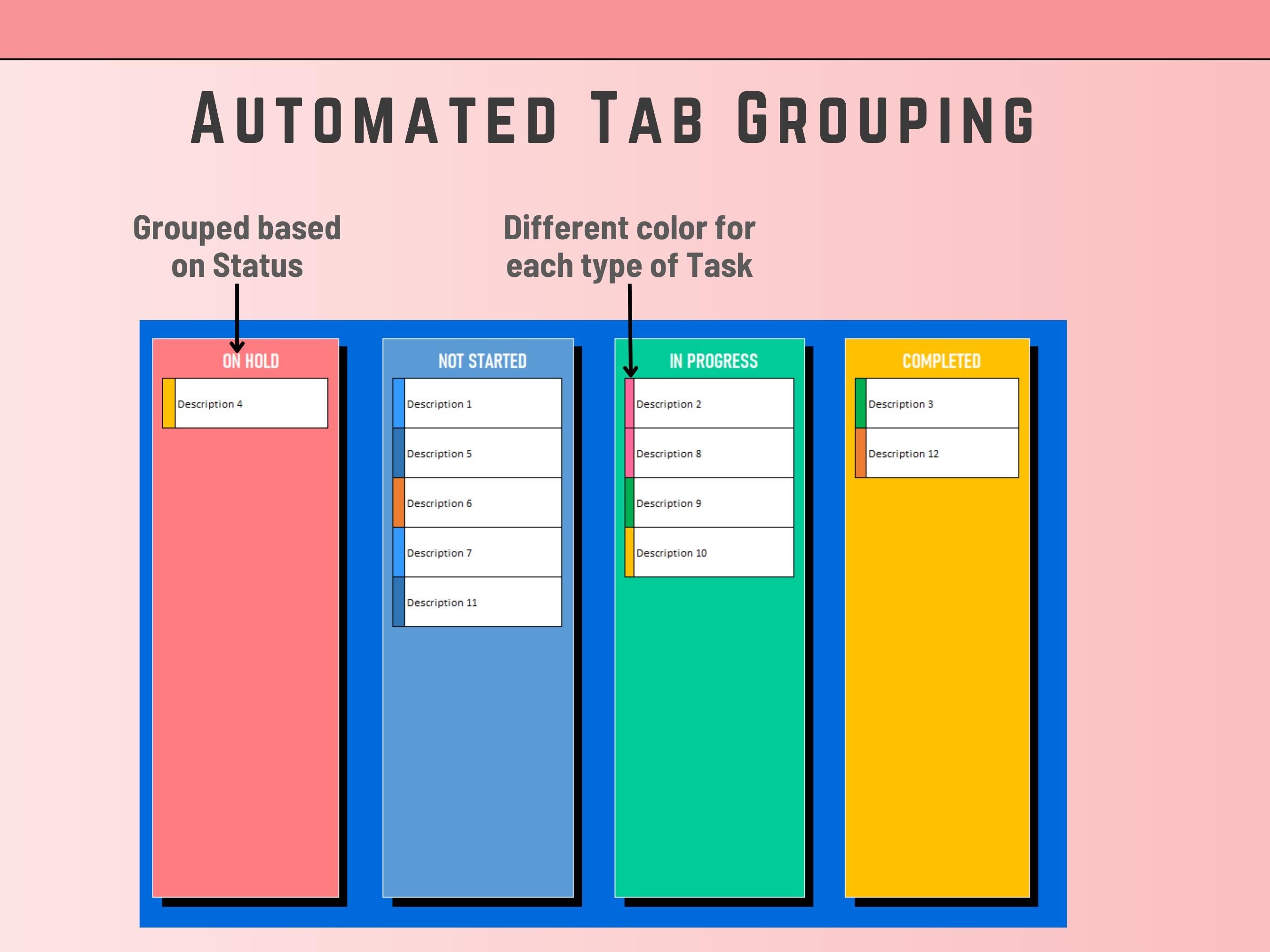 Kanban Board Task List template Excel 365 only Agile Development Project Management Task Tracking and Progress