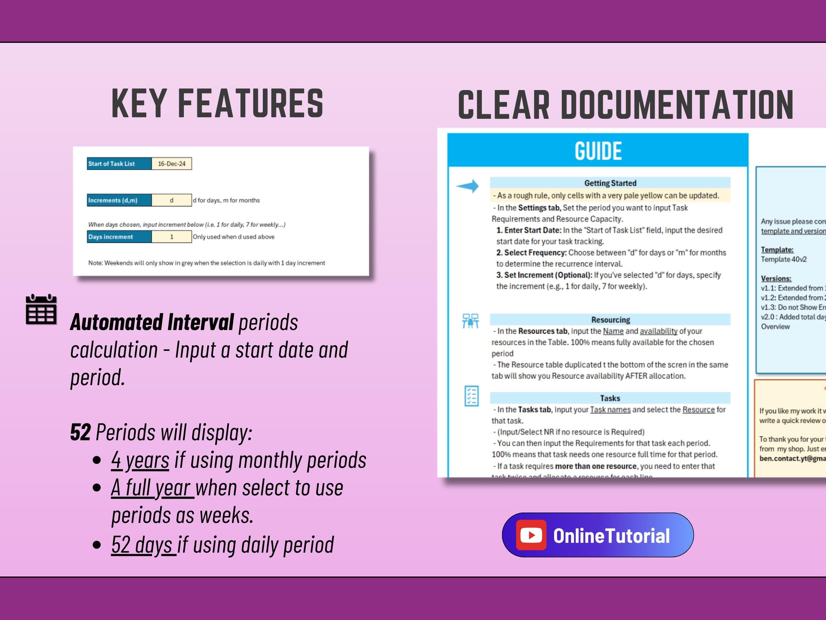 Excel Resource Planning and Allocation System for up to 10 Projects, Resource Management template, Capacity Planning, Instant Download