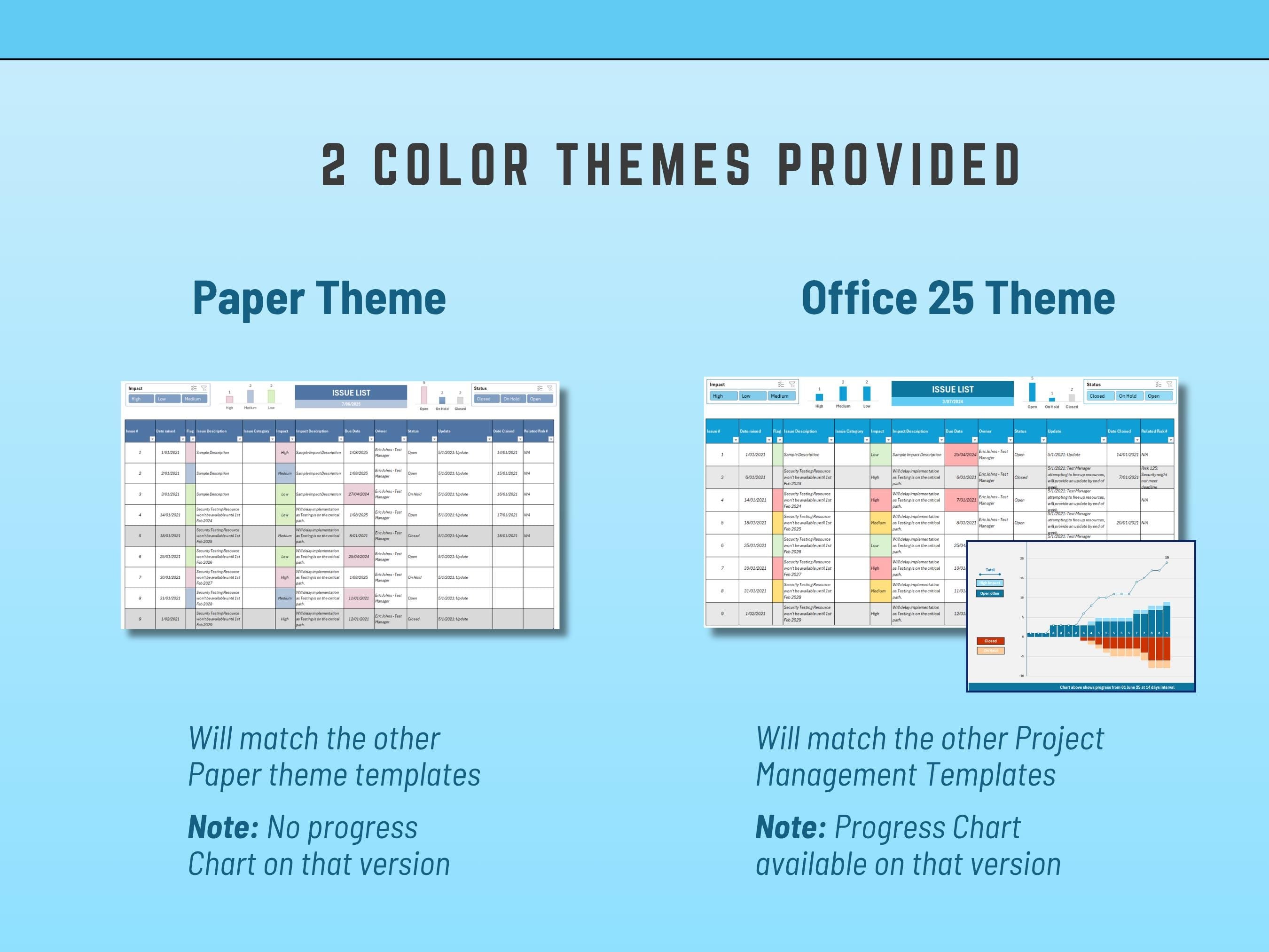 Excel Issue List and Tracker Template