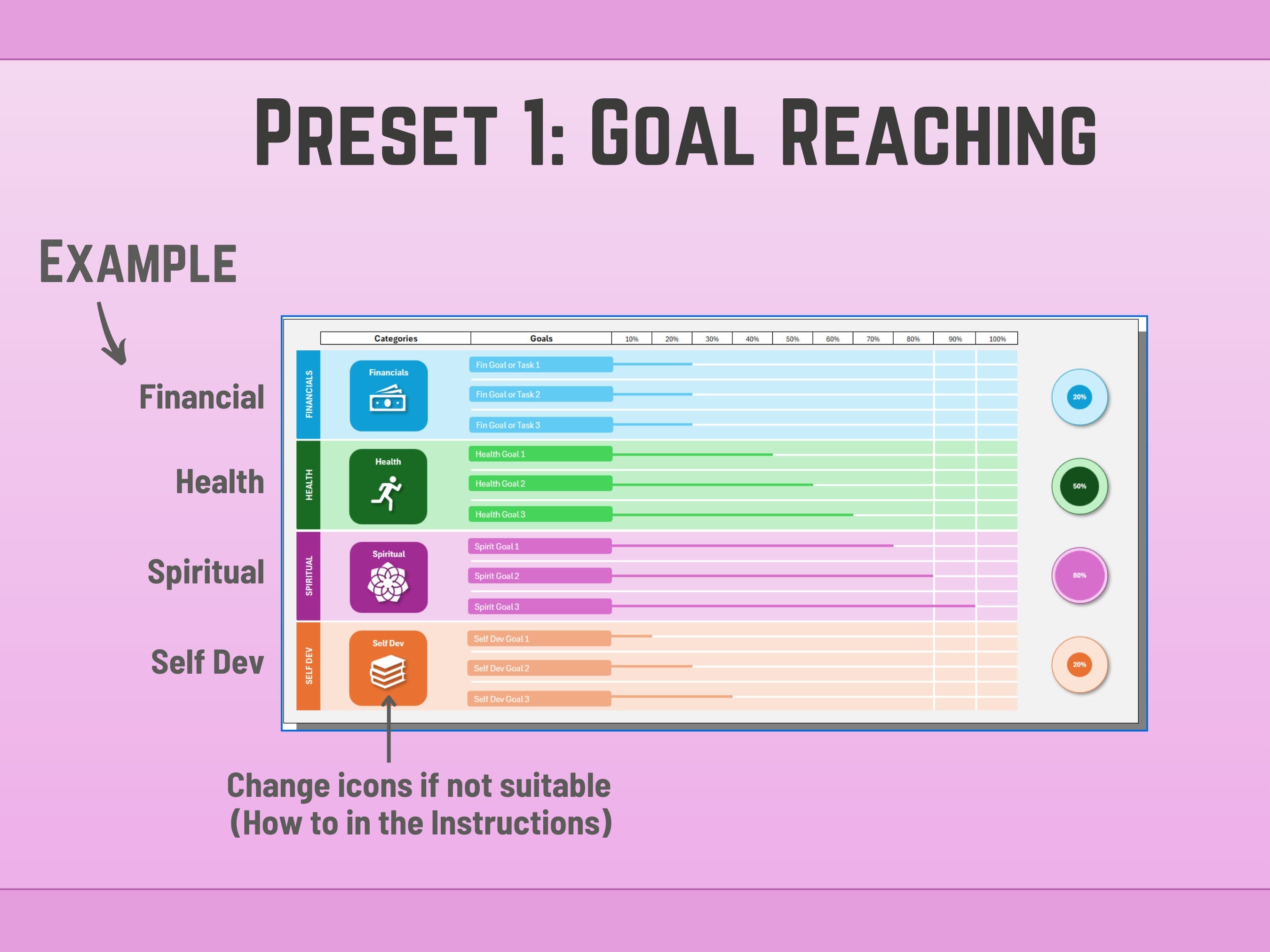 Goal-reaching dashboard  in Excel