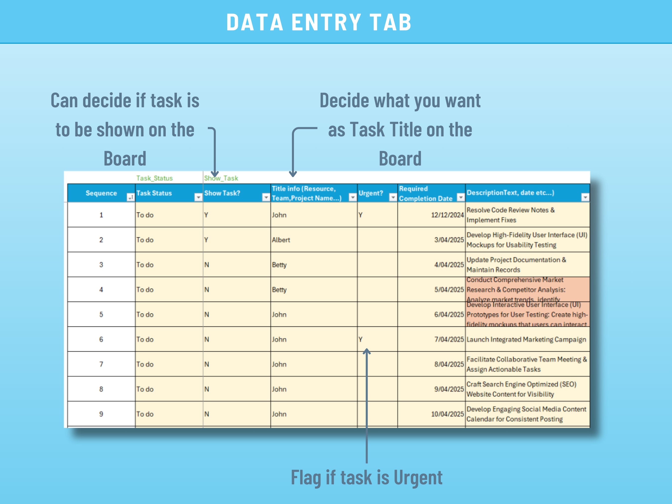 Excel Kanban Board, Task Board, Excel Task List and Tracking, Project Management, Agile Task Board, Instant Download Digital Item, Scrum