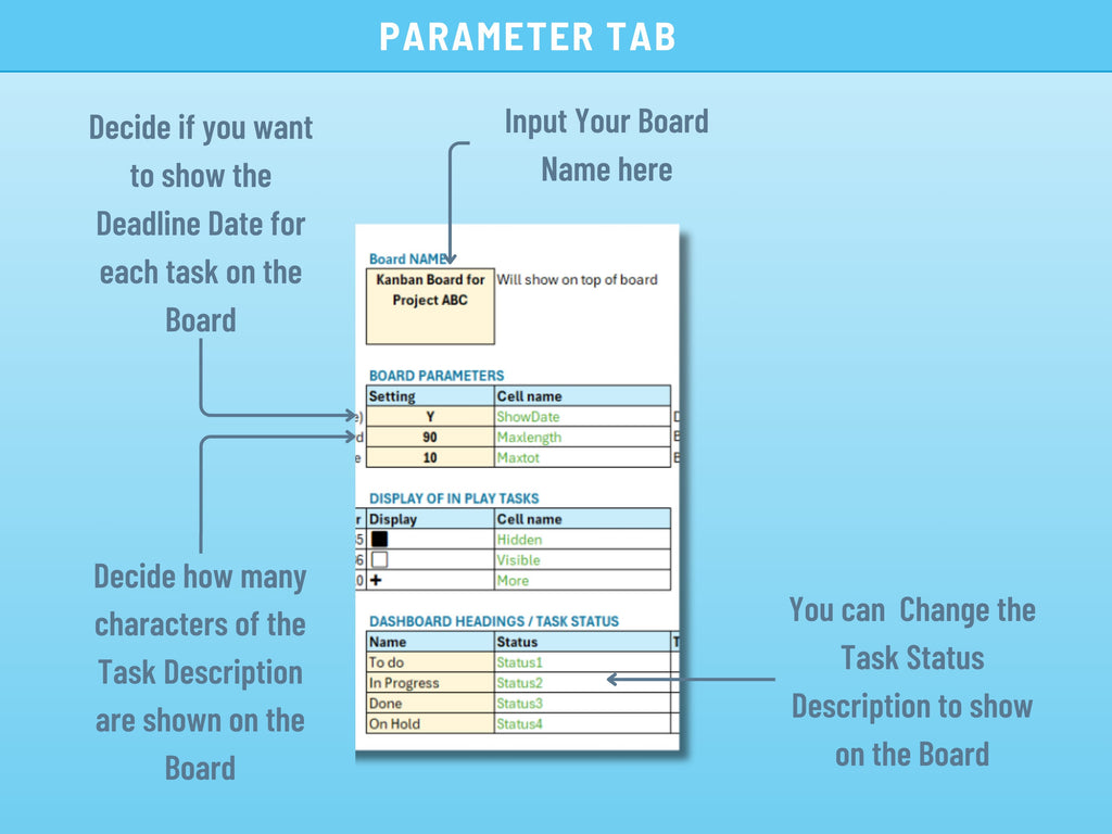 Excel Kanban Board, Task Board, Excel Task List and Tracking, Project Management, Agile Task Board, Instant Download Digital Item, Scrum