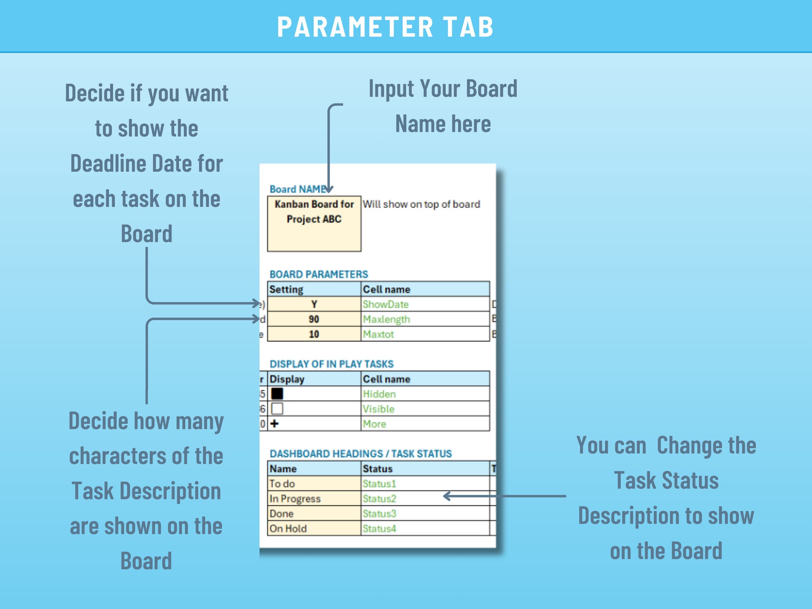 Excel Kanban Board, Task Board, Excel Task List and Tracking, Project Management, Agile Task Board, Instant Download Digital Item, Scrum