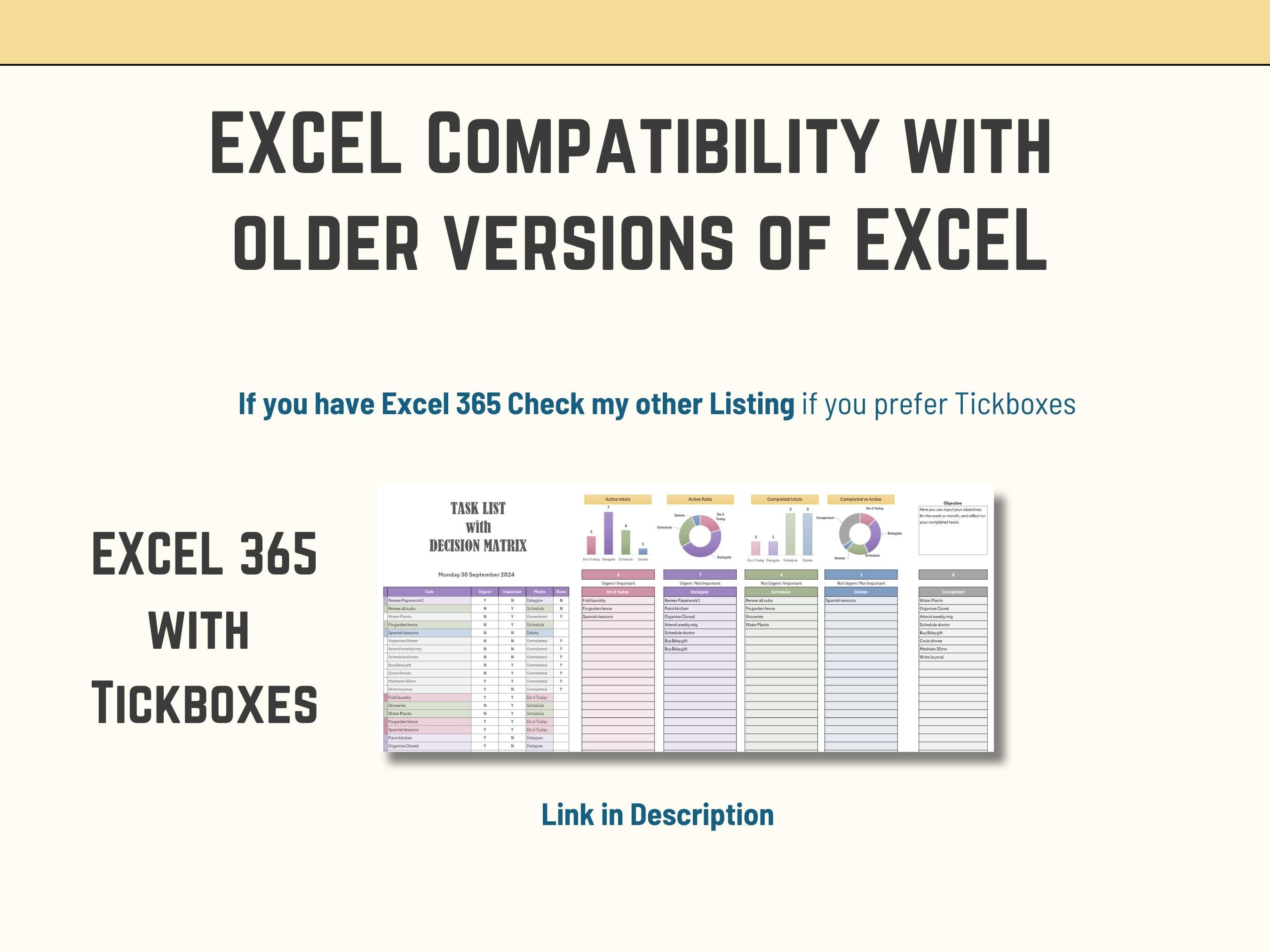 Data-driven Excel to-do list featuring dynamic charts and task volume visualization.