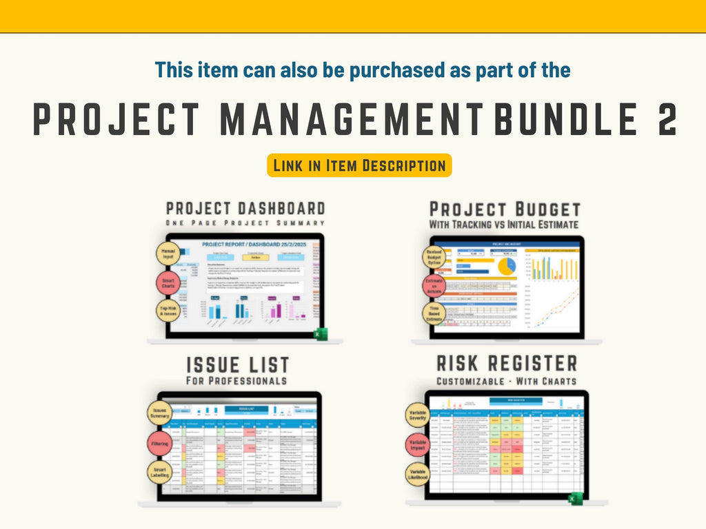 Excel Risk Register Template: Project Management Tool (Instant Download)