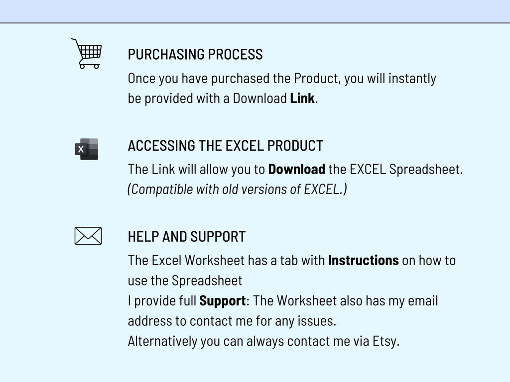 Excel Personal Finances 12 months | Income and Expenses | Summary Charts | Digital Download