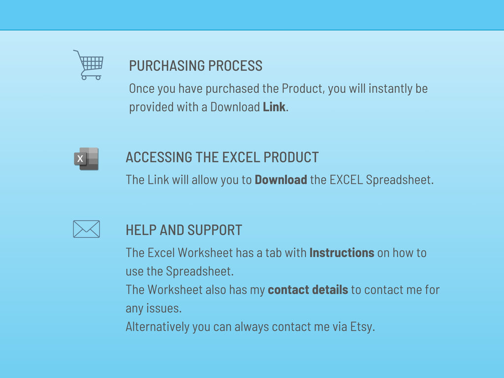 Excel Invoice Template: Client & Product List, Small Business Accounting (Digital Download)