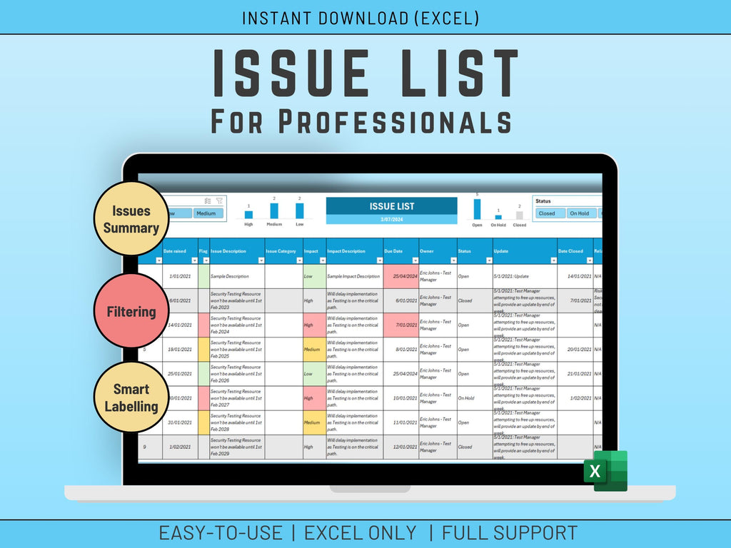 Project Management, Resource Management, Habit Tracker Pro Excel Bundle all in one. Instant Download Template