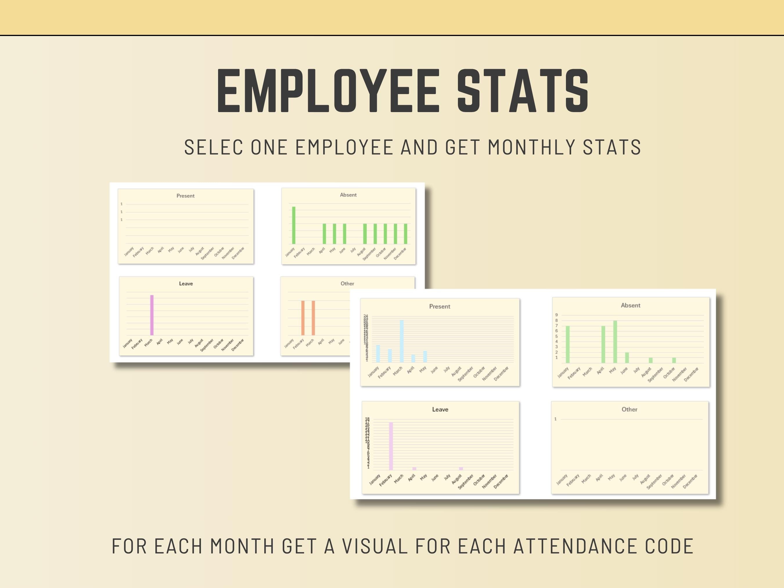 Excel Attendance Tracker v2: Automated & Customizable (Digital Download); Attendance Sheet and Resource Management, Leave Resource Planner