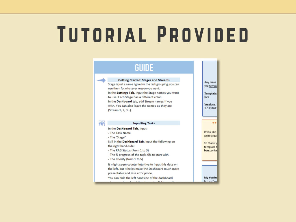 Excel Dashboard with Tasks, Stages and Streams, IT Status Dashboard, Activities, Project Updates, Project Management, Task list, To Do list