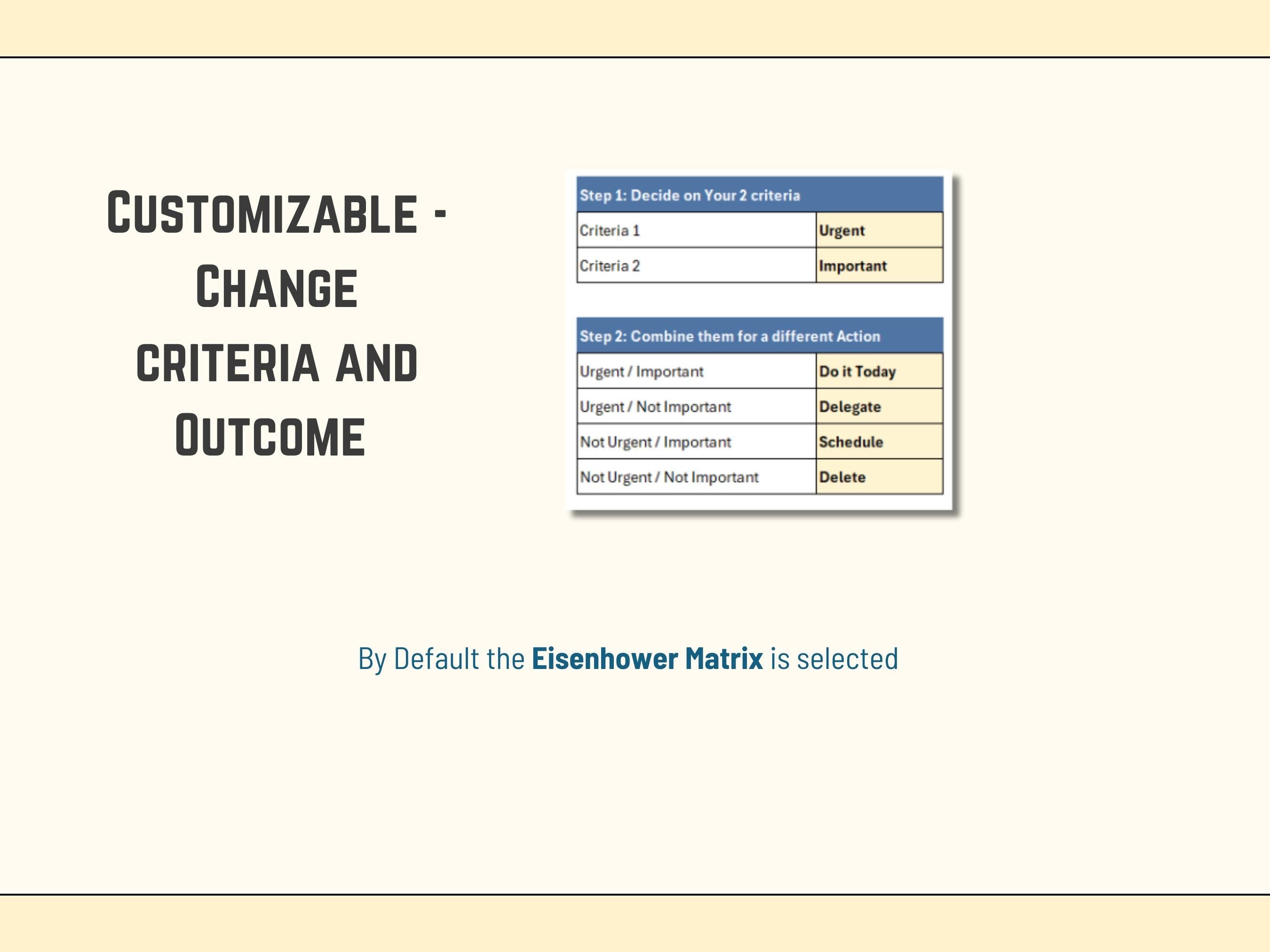 Automated Excel tool for data-driven decision making and time management using a dynamic matrix view.