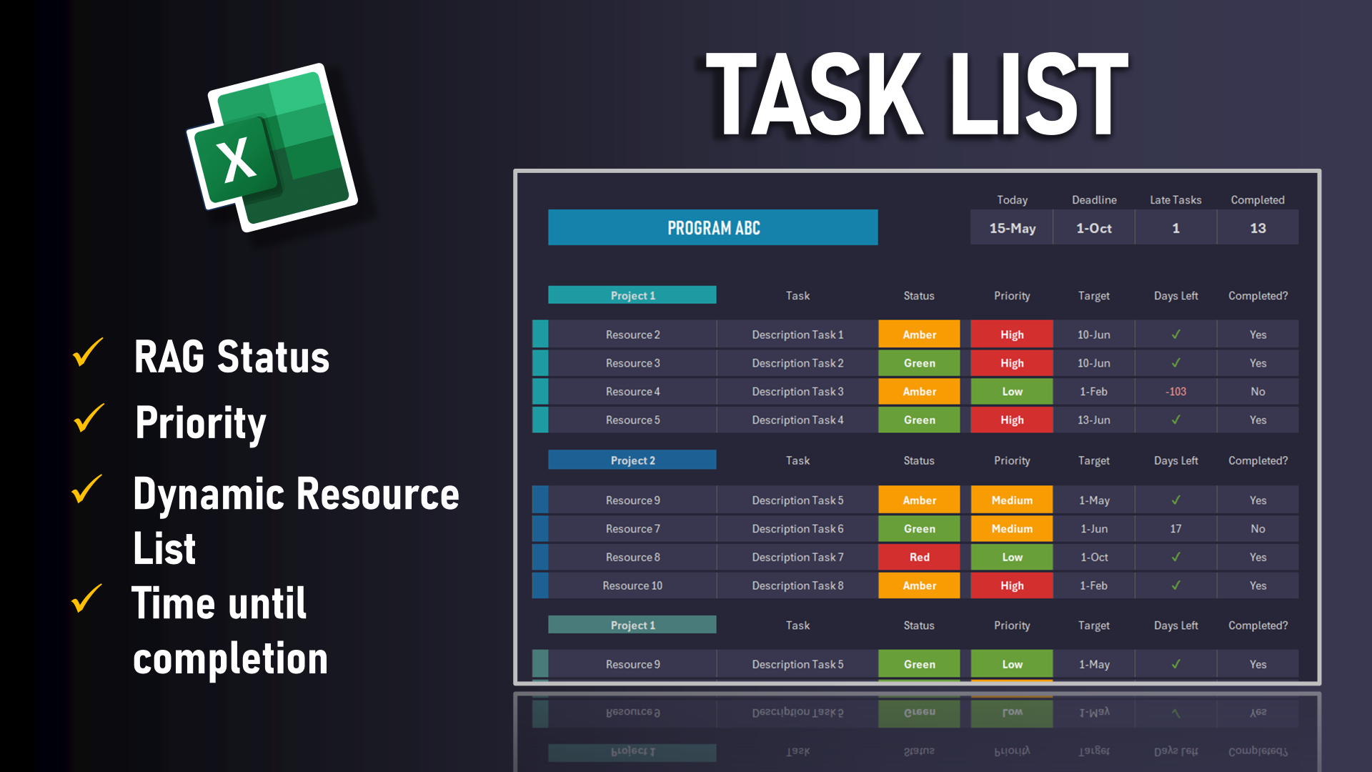 Excel Task Tracker Template 